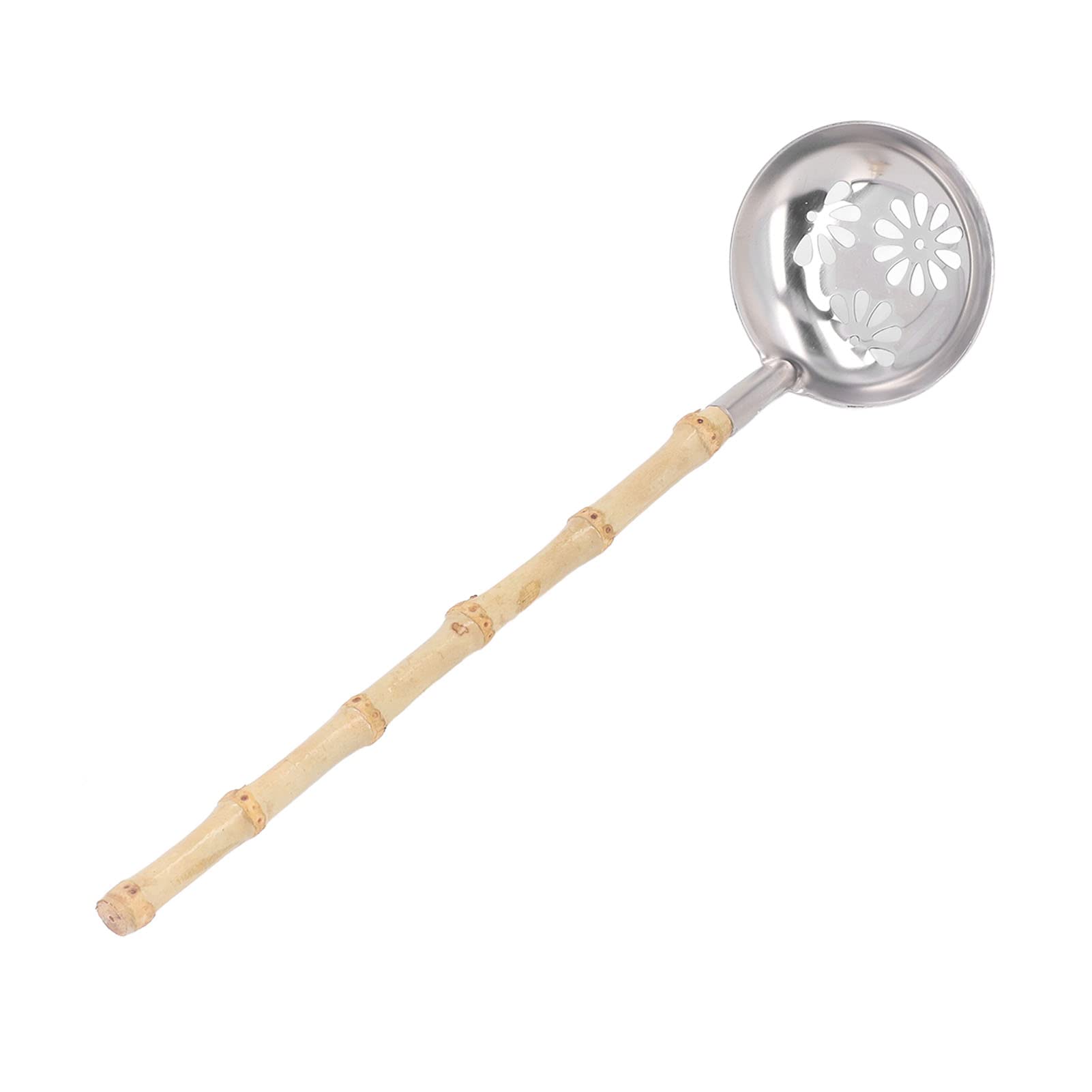 Rengue 304 Stainless Steel Hot Pot Ladle Anti Scalding Heat Insulation Long Handle for Hotpot Soup Cooking (Handle Leaky Spoon)