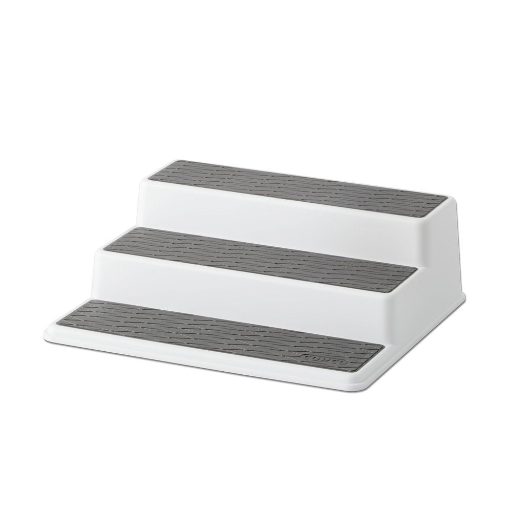 Copco Non-Skid 3-Tier Spice Pantry Kitchen Cabinet Organizer, 10-Inch, White/Gray