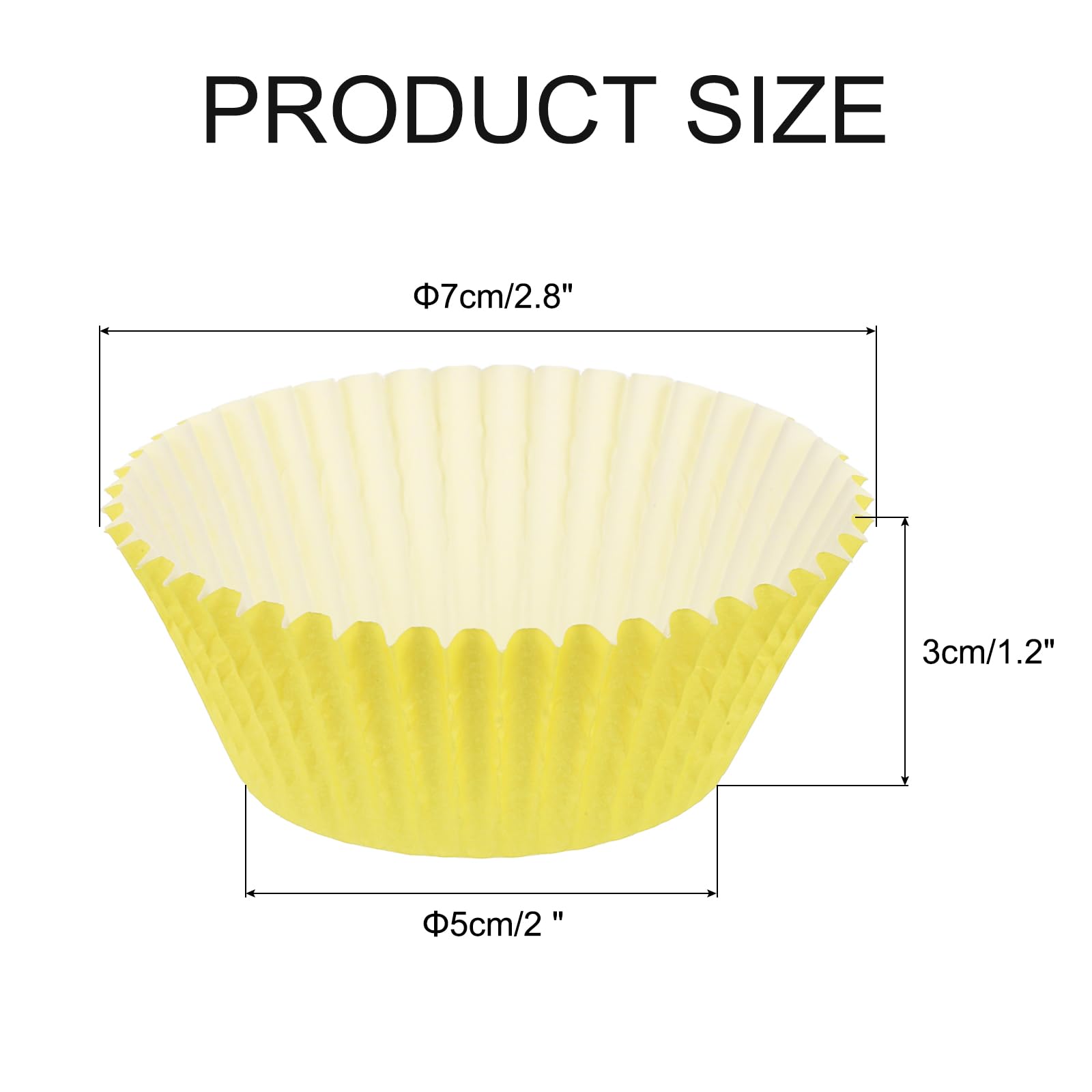 Uxcell 300 Pcs Cupcake Liners, Muffins Paper Baking Cups Wrappers Standard Greaseproof For Baking Cupcake Wrapper, Yellow