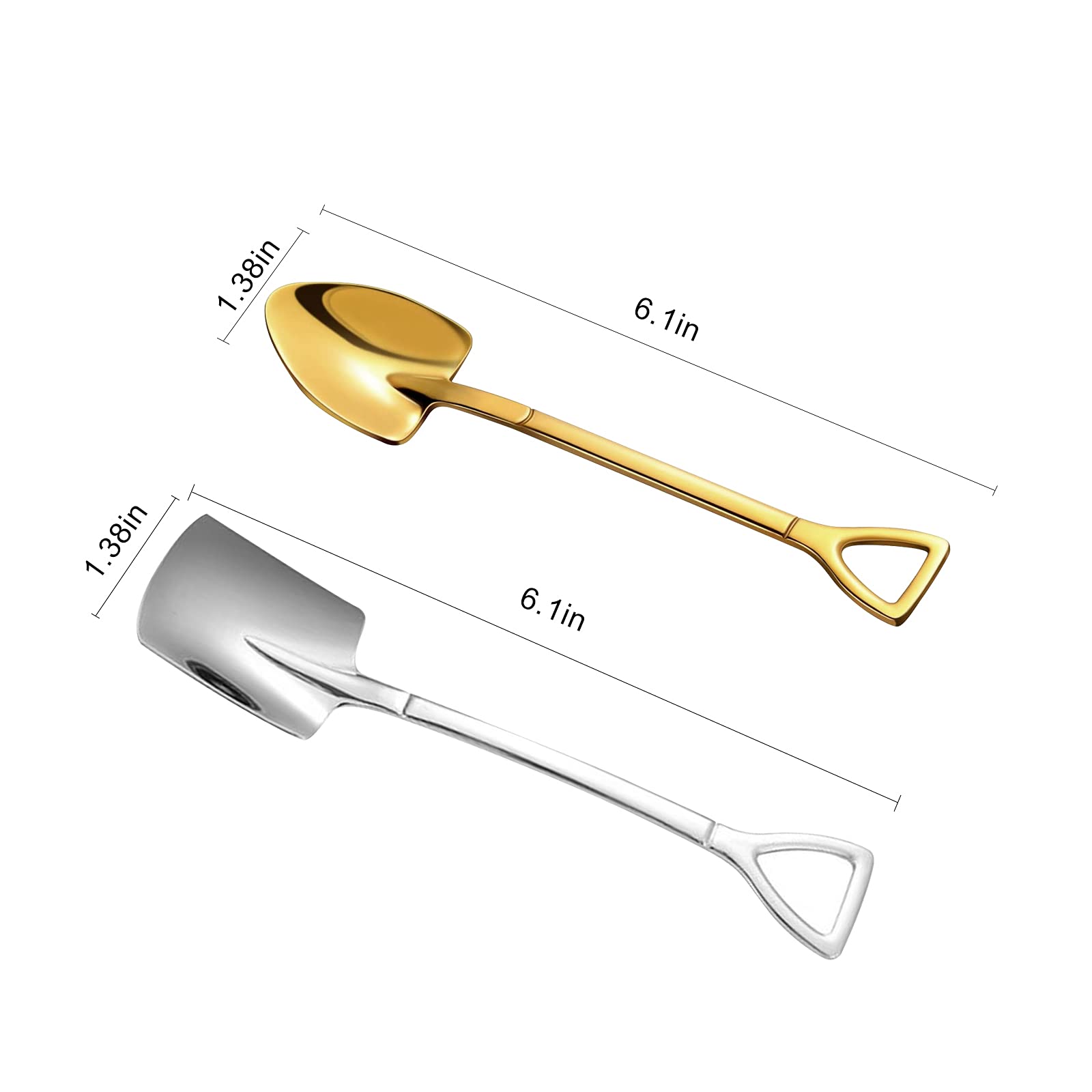 4Pcs Coffee Spoons Serving Spoons Tea Spoons Ice Cream Spoon Stainless Steel Shovel Spoon Spade Spoon Mini Shovel Spoons Tiny Sp