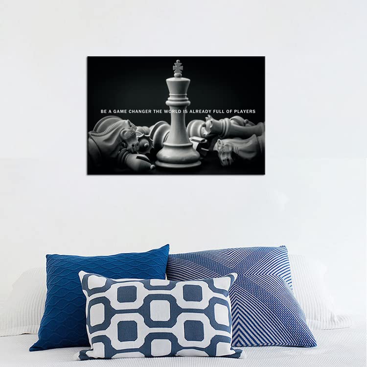 Be A Game Changer The World Is Already Full Of Players Inspirational Wall Art International Chess Motivational Poster Canvas Pai