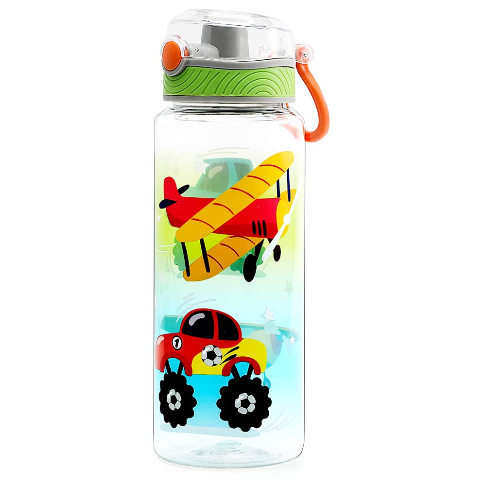 Home Tune Cute Water Bottle for School Kids Boys, BPA FREE Tritan & Leak Proof Flip Top Lid & Easy Clean & Carry Handle, 23oz/ 6