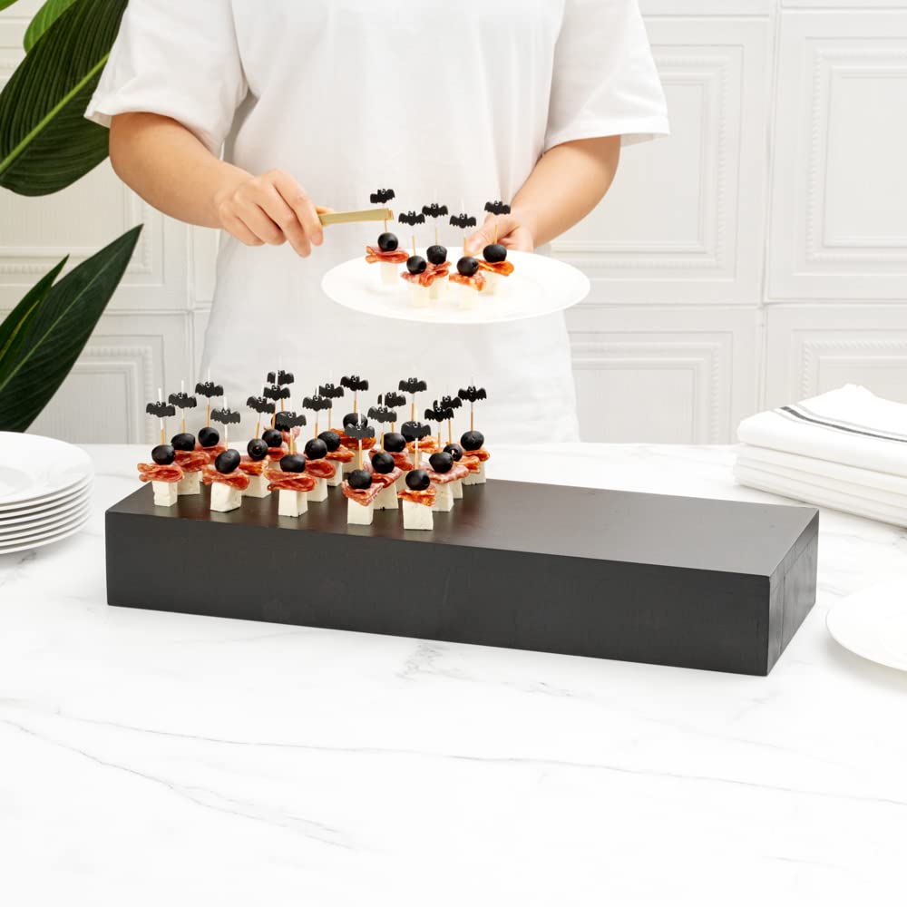 Restaurantware 20.5 X 7 X 3.25 Inch Display Riser 1 Rectangle Wood Bakery Display - Short Riser For Retail Catering Or Buffets B