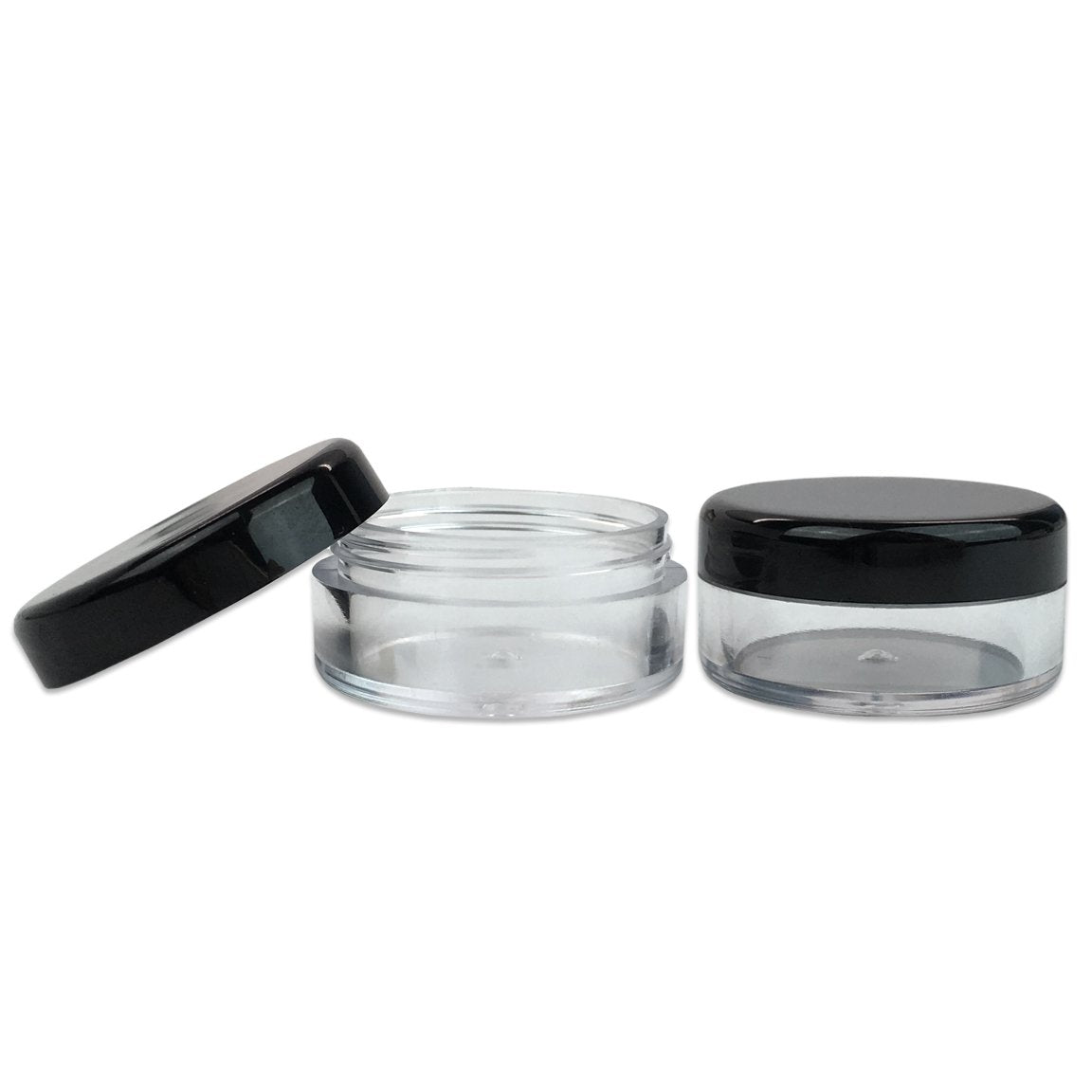 Beauticom 5G/5Ml Round Clear Jars With Black Lids For Beads, Gems, Glitter, Charms, Small Arts And Crafts Items (Quantity: 200Pc