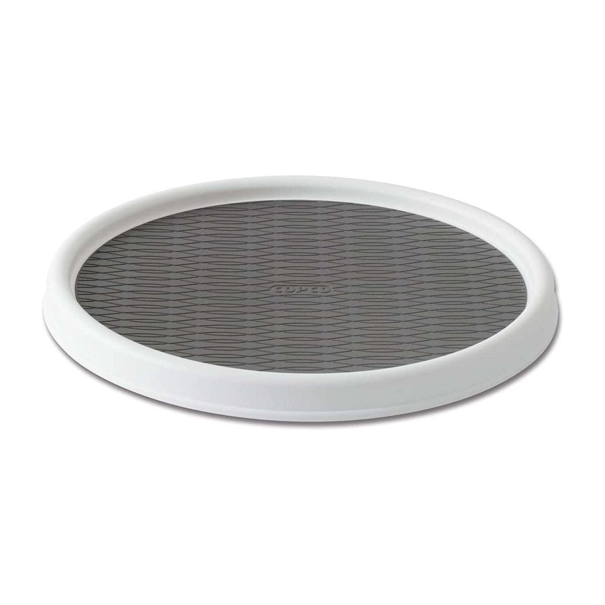 Copco Basics Non-Skid Pantry Cabinet Lazy Susan Turntable, 12-Inch, White/Gray, 1 Count (Pack Of 1)