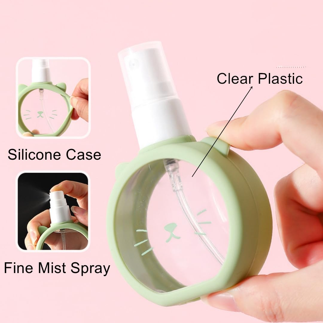 Textention Spray Bottles 1.85Oz / 55Ml Empty Fine Mist Plastic Mini Travel Bottle Set Small Refillable Liquid Containers (4 Pcs)