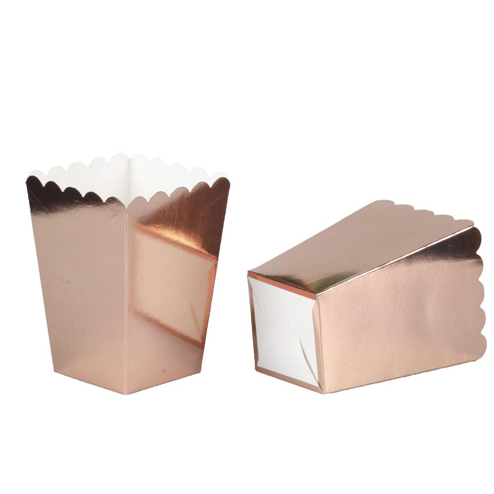 We Moment Rose Gold Popcorn Boxes Cardboard Container For Party Supplies,Pack Of 36