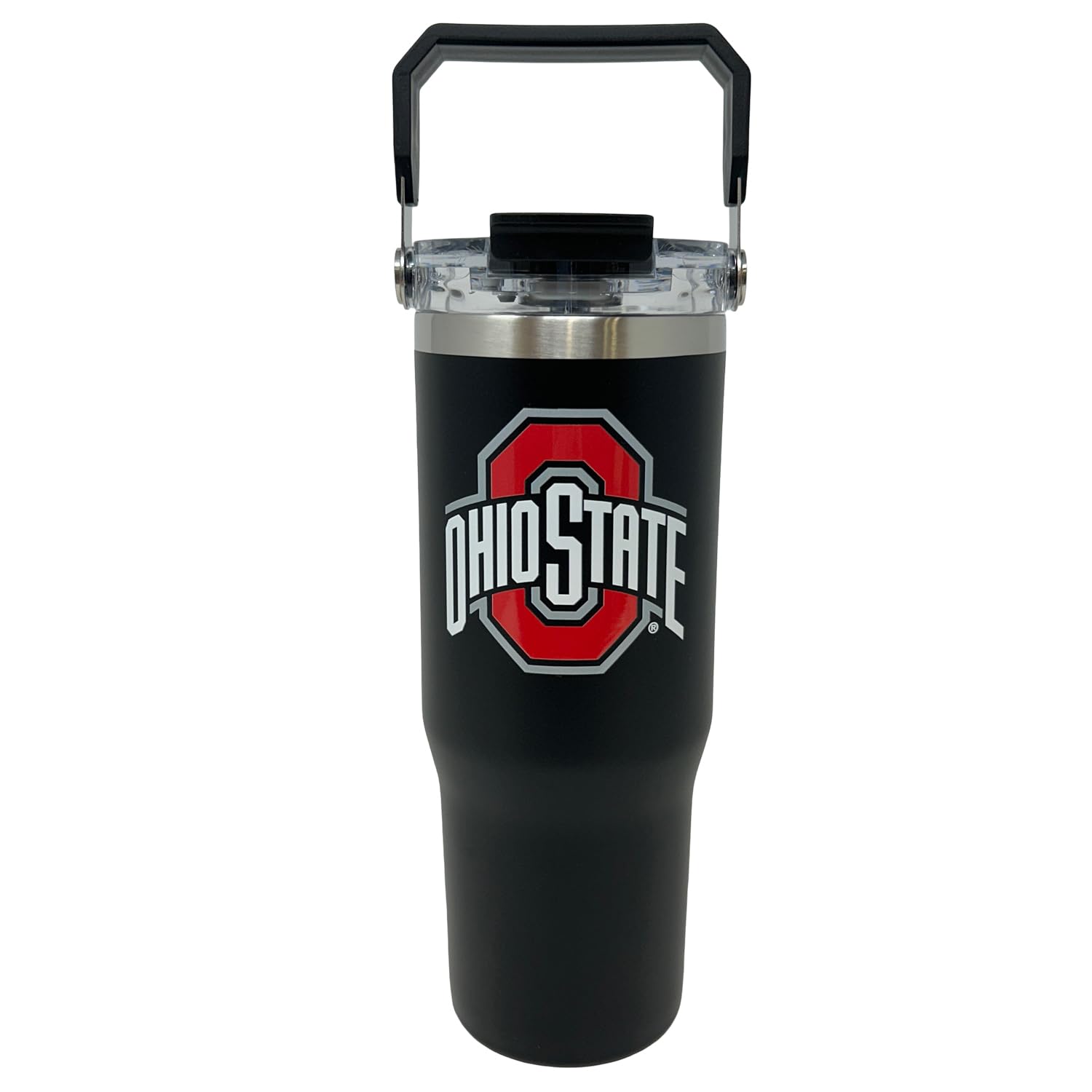 Decorvo 32 oz Collegiate Stainless Steel Tumbler  Double Walled Insulated Water Bottle with Top Handle (Ohio St)