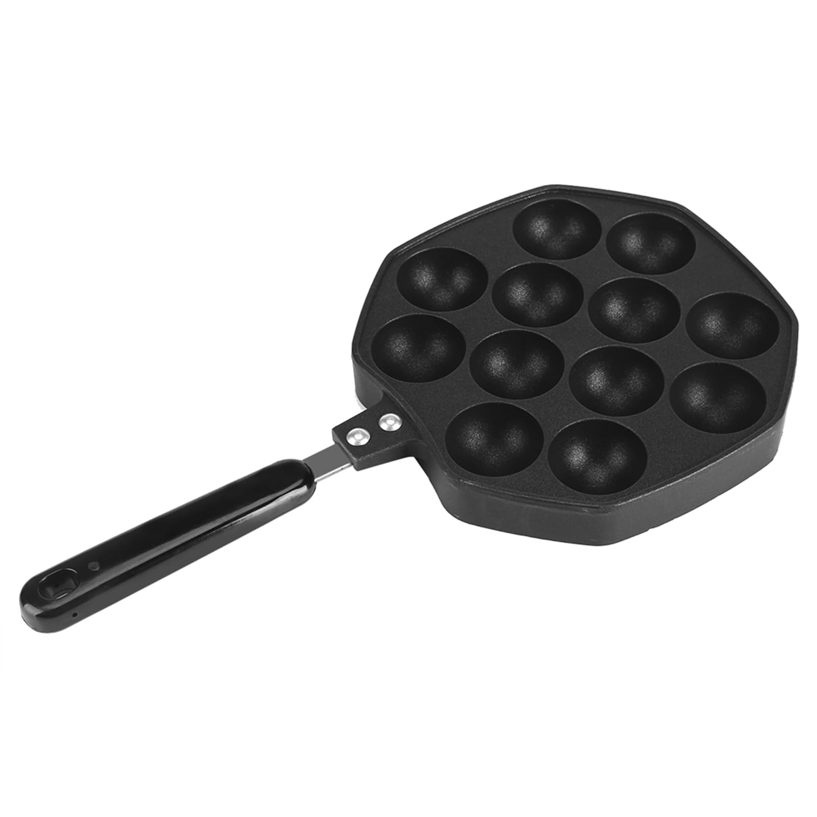 Poffertjes Pan, Poffertjes Maker, Takoyaki Maker, Aluminum Takoyaki Pan Black Takoyaki Grill Pan With 12 Holes, Holes Diameter 1