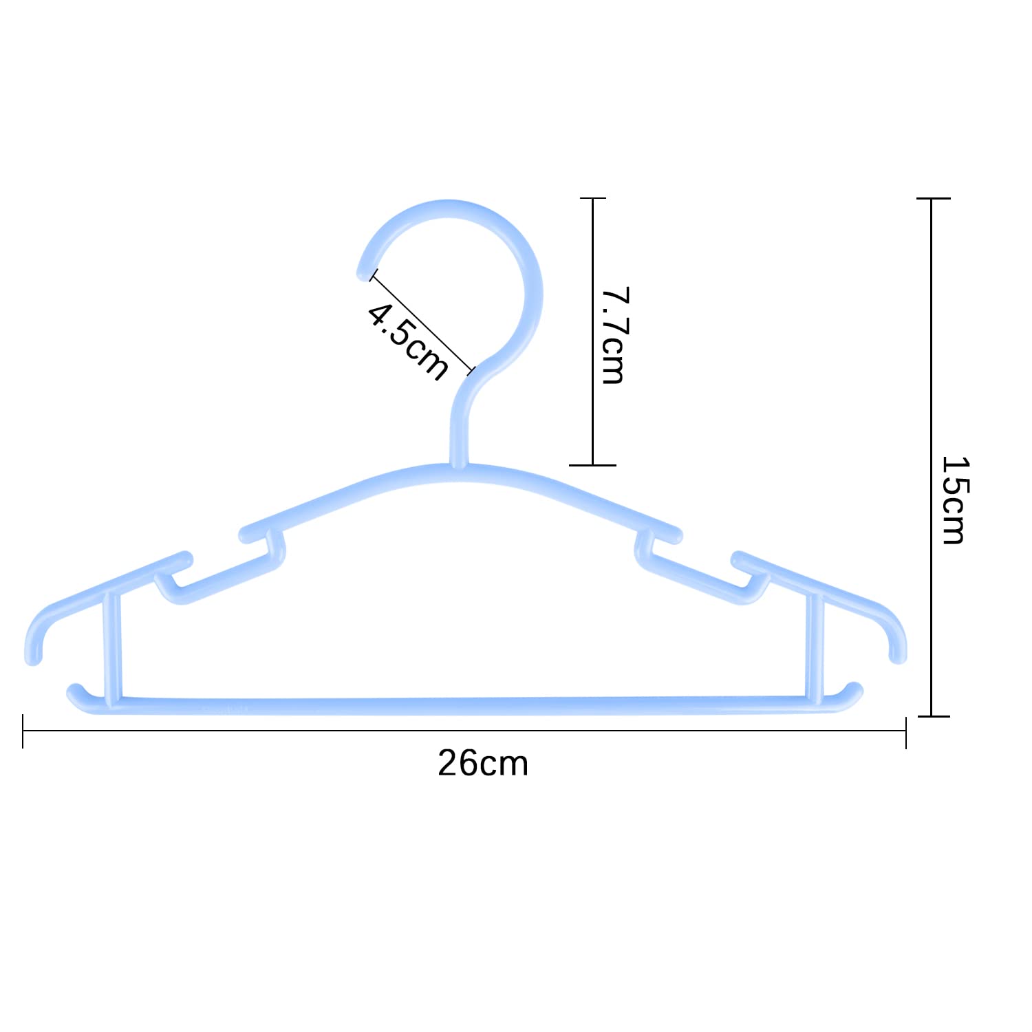 Goodtou Plastic Childrens Hangers 60 Pack, Blue, Lightweight, Slim, Ideal For Baby Clothes, Kids Hangers, Closet Organization