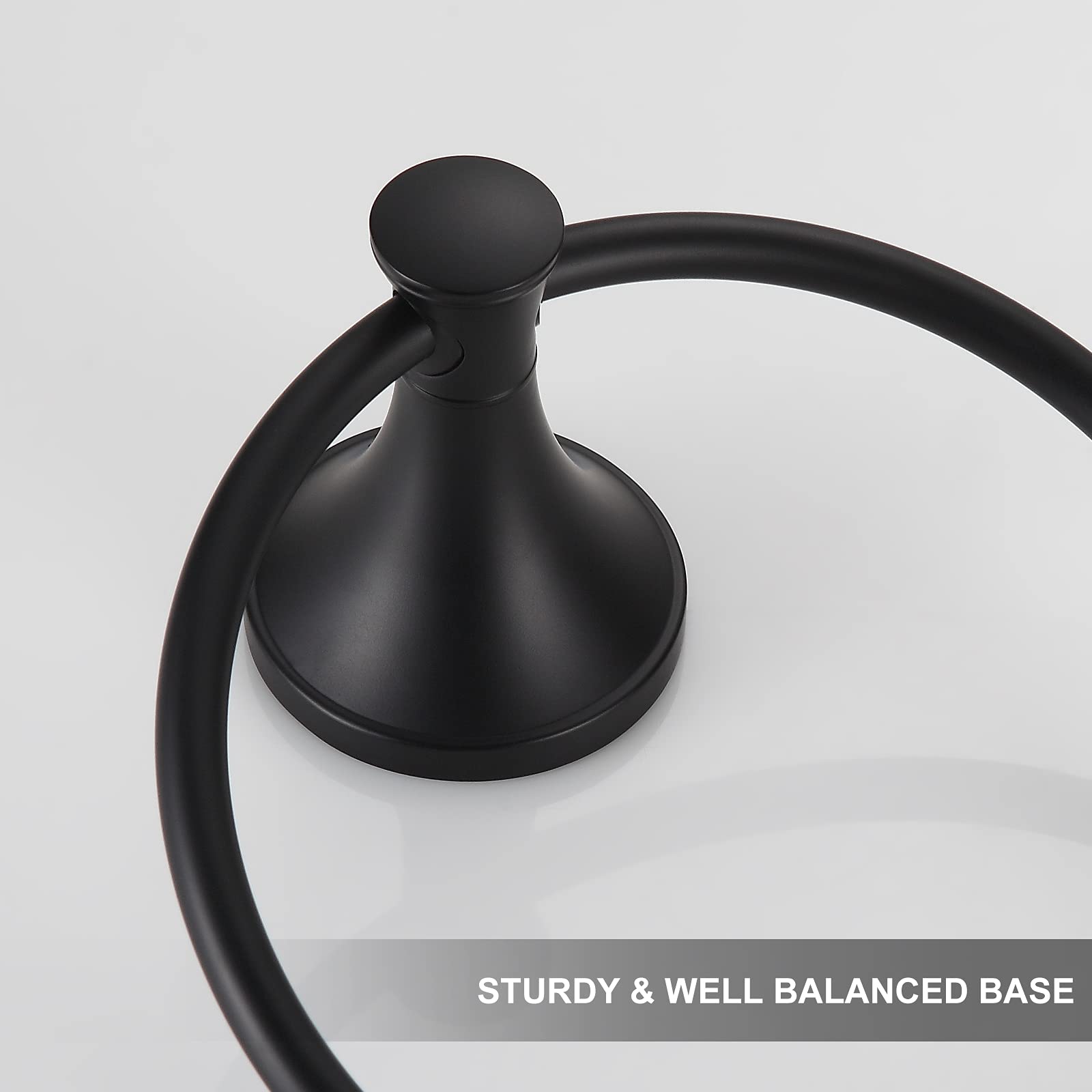 Bvl 2 Pack Black Towel Ring Hand Towel Holder Ring Hanger For Bathroom Accessories Kitchen Metal Round Towel Holder Wall Mounted