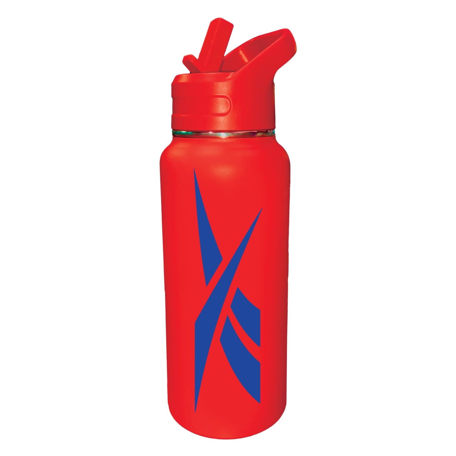 Reebok Stainless Steel Water Bottle With Straw Cap & Athletic Design - Insulated Water Bottles 32 oz - Double Wall Vacuum Insula