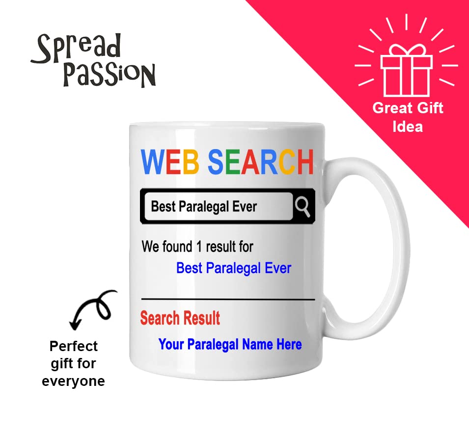 Spreadpassion Personalized Mug, Best Paralegal Ever, Gift For Paralegal, Birthday Christmas Basket Gift Idea, Custom Paralegal M