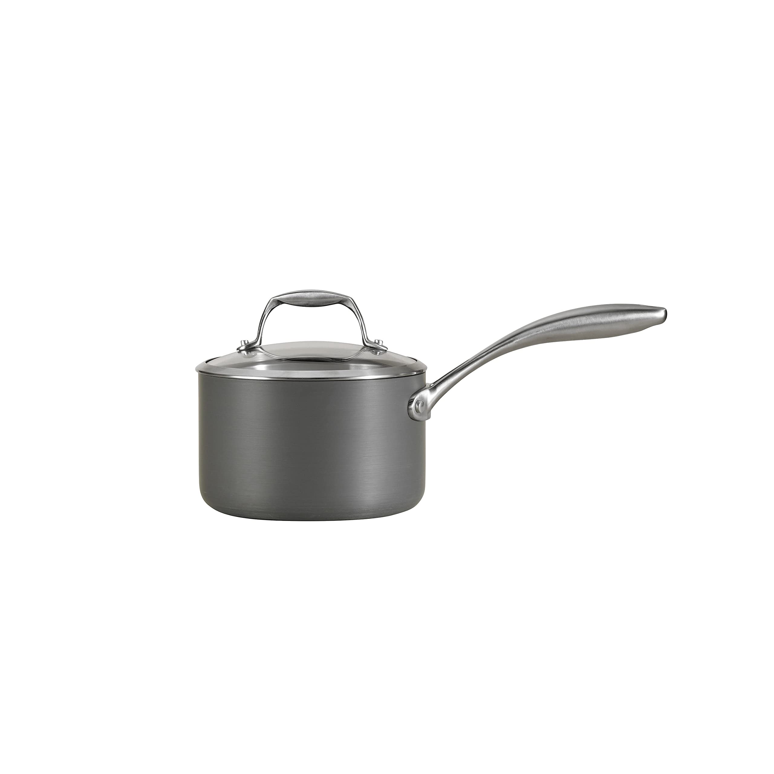 Tramontina Hard Anodized Non Stick 2-Quart Small Sauce Pan with Glass Lid, Oven Safe
