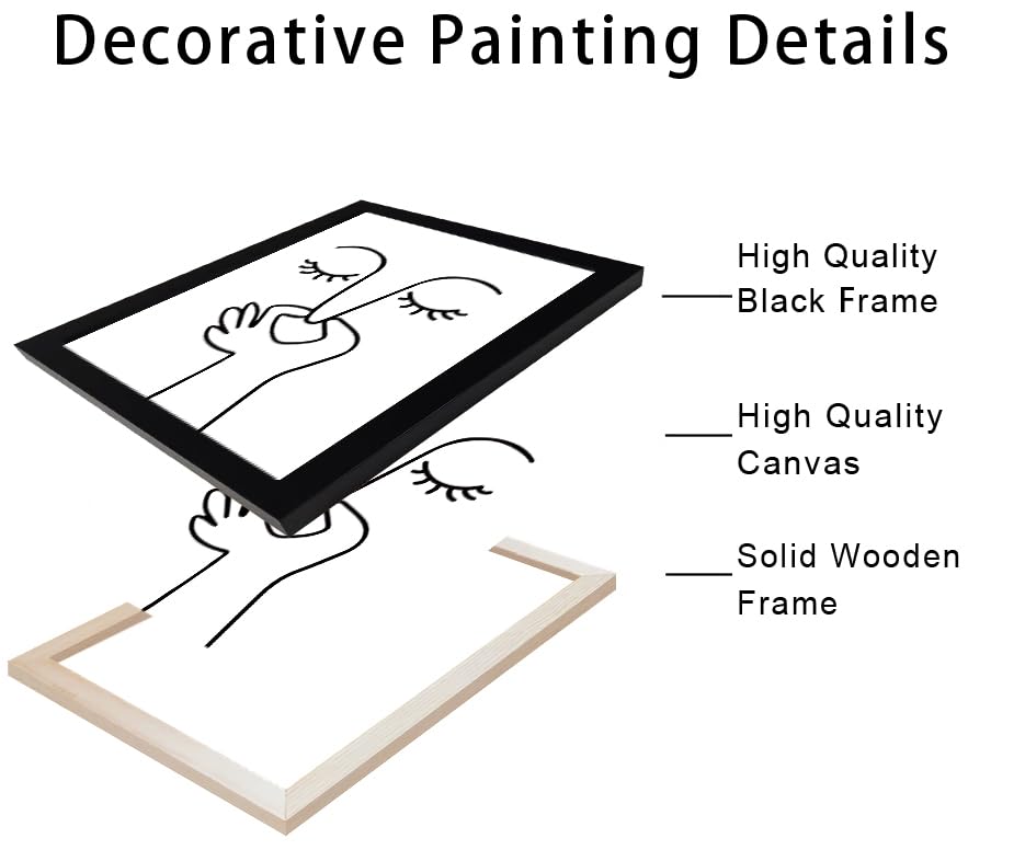 Aianhua Black And White Bathroom Wall Decor Bad Smell Humorous Wall Art Funny Guest Toilet Picture Print Painting Modern Minimal