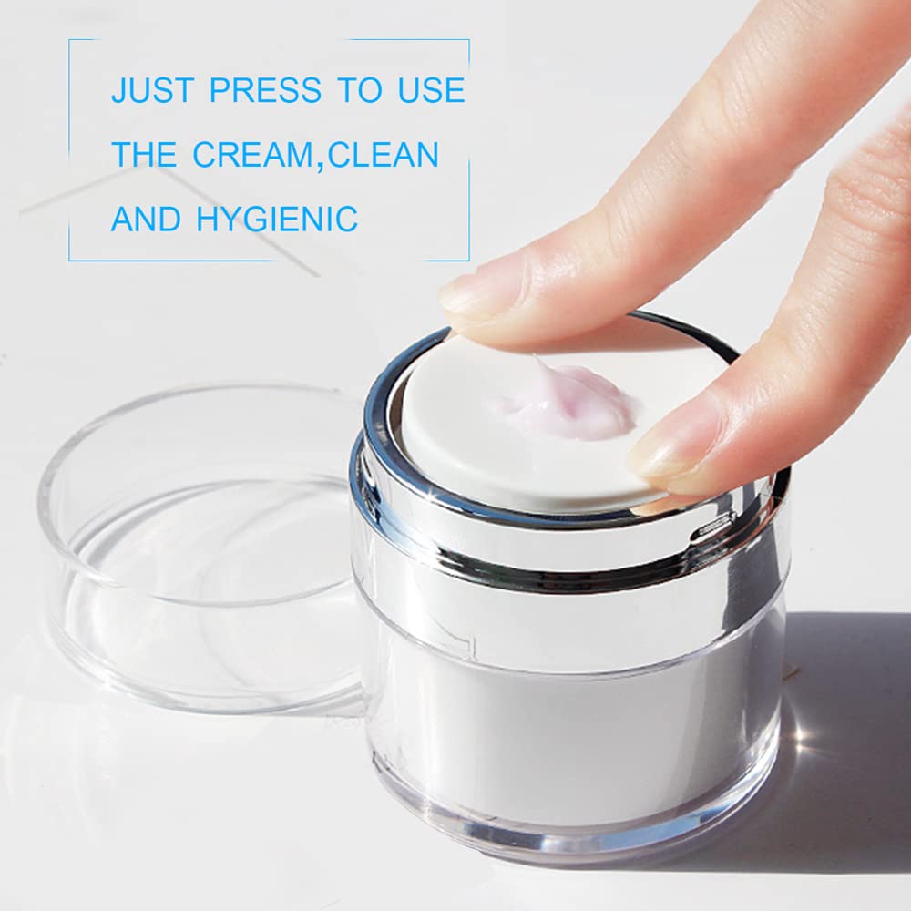 Cream Jar Vacuum Bottle With Cosmetic Spatula,Tsa Approved Travel Bottles-Refillable Travel Size Containers For Creams Gels Loti