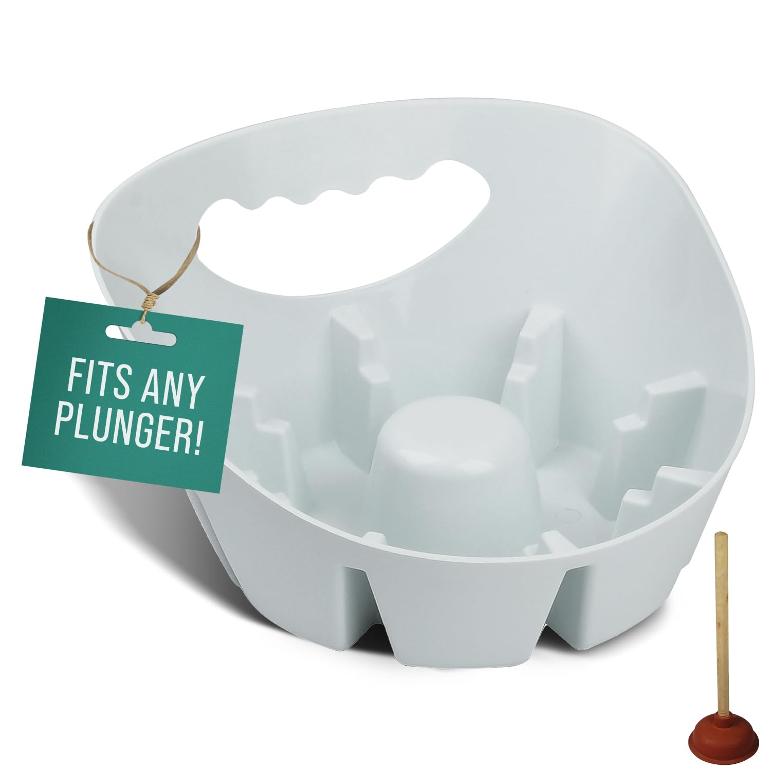 Plunger Tray - Universal Tray Made For Toilet And Sink Plungers - Catch Drips And Keep Germs And Bacteria Contained - Easy To Cl
