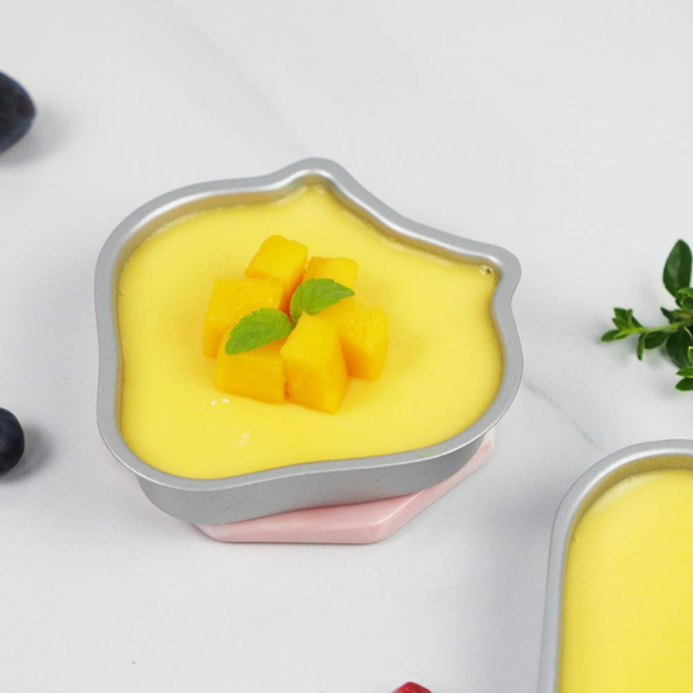 Cabilock 2 Pcs Mini Cake Pan Strawberry Shaped Muffin Baking Tray Pastry Non- Stick Bakeware Cupcake Pan For Home Kitchen Silver