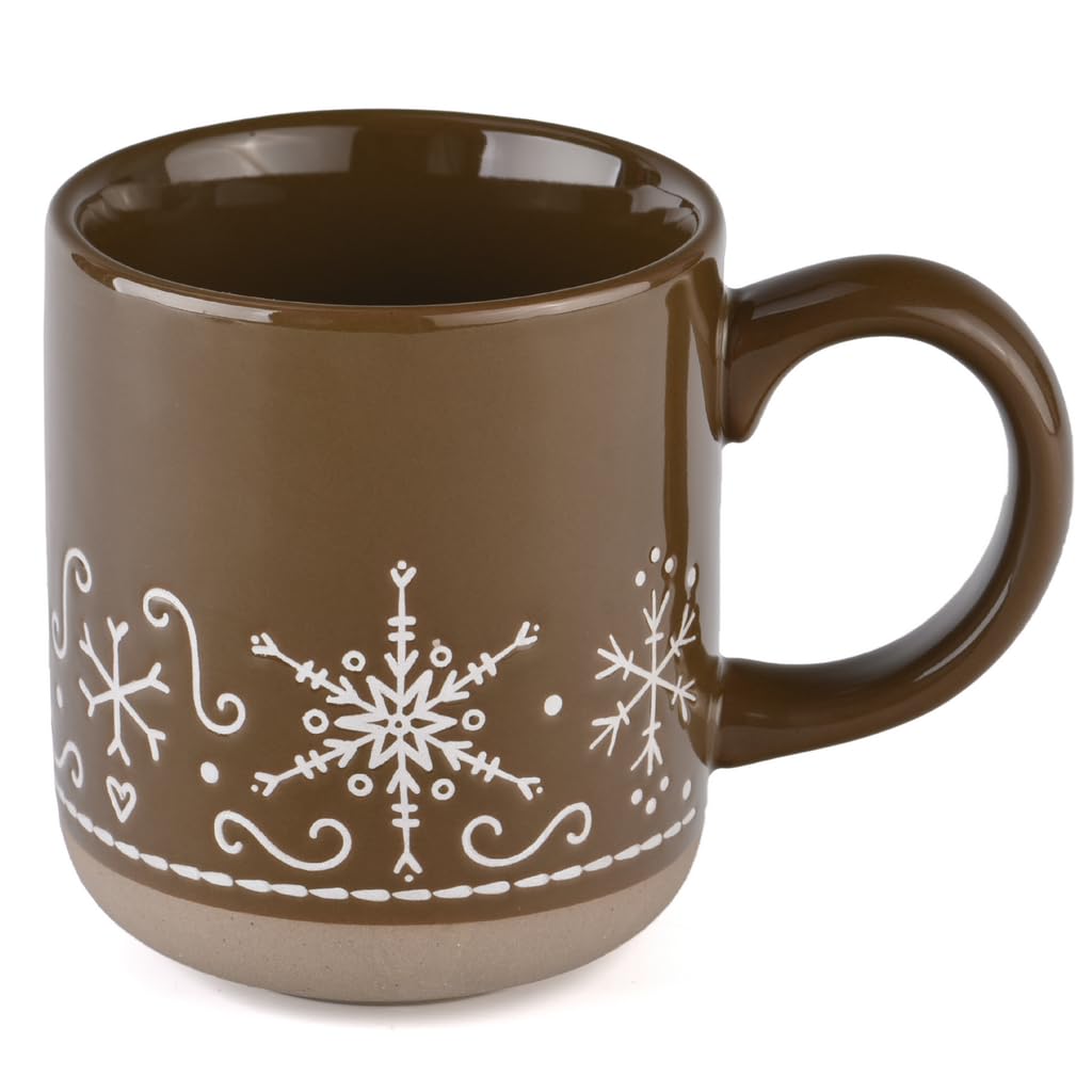 Sweet Water Decor Gingerbread Coffee Mug, 14oz Stoneware Christmas Mug, Dishwasher & Microwave Safe, Large Holiday Winter Cup fo