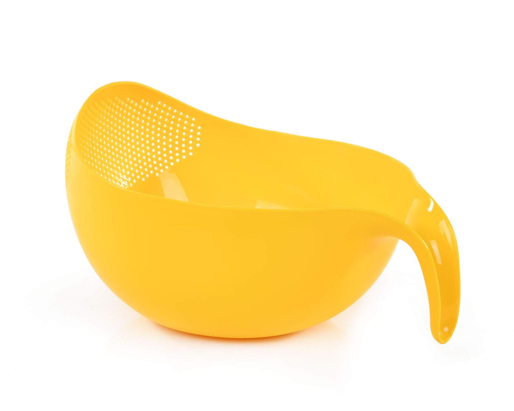 Mintra Home Rice Colander (Yellow) - Strainer, Lightweight For Cleaning, Beans, Fruit And Vegetables