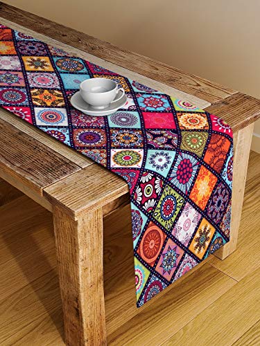 Alina Decor Polyester Canvas Digital Printed Table Runner For Dining And Center Table Home Decor Multicolor (Size: 13X58), L