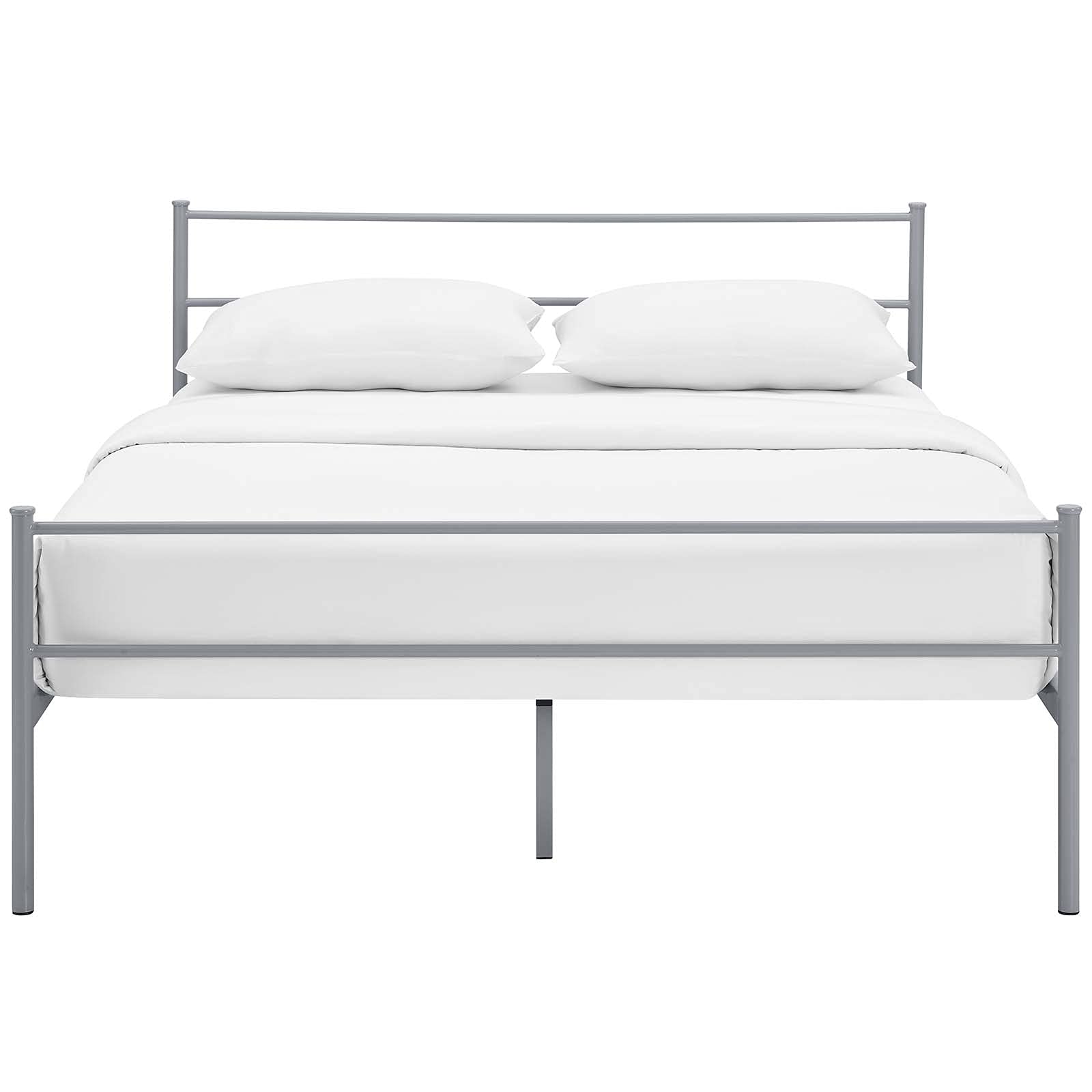 CasaFoyer Alina Platform Queen Bed | Rustic Charm meets Modern Decor | Holds 1323 lbs | No Box Spring Needed | Fits Memory Foam, Spring, Latex, Hybrid Mattresses | Gray