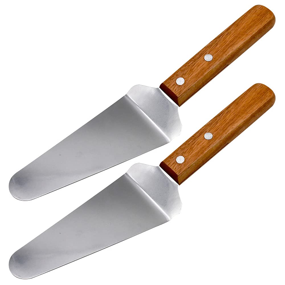 2 Pieces Pie Server Stainless Steel Pie Server Shovel Cake Holder Transfer Triangular Transfer Spade Spatula Baking Server Shove