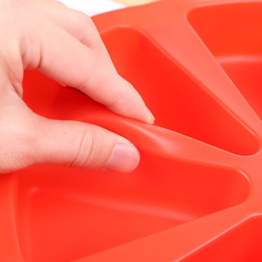 Xiyuan 2 Pcs Silicone Baking Molds Large 8 Cavity Silicone Scone Pan/Cakes Slices Mold/Triangle Cavity Cake Pan Pizza Slices Pan