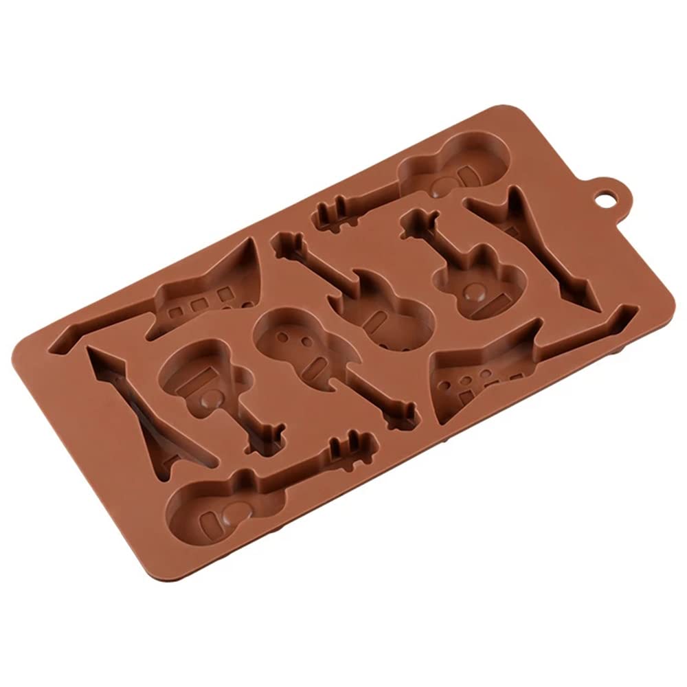 10 Grid Guitar Shape Silicone Cake Mold Chocolate Ice Cube Fudge Pudding 3D Mold Diy Baking Fondant Cake Decorating Tools