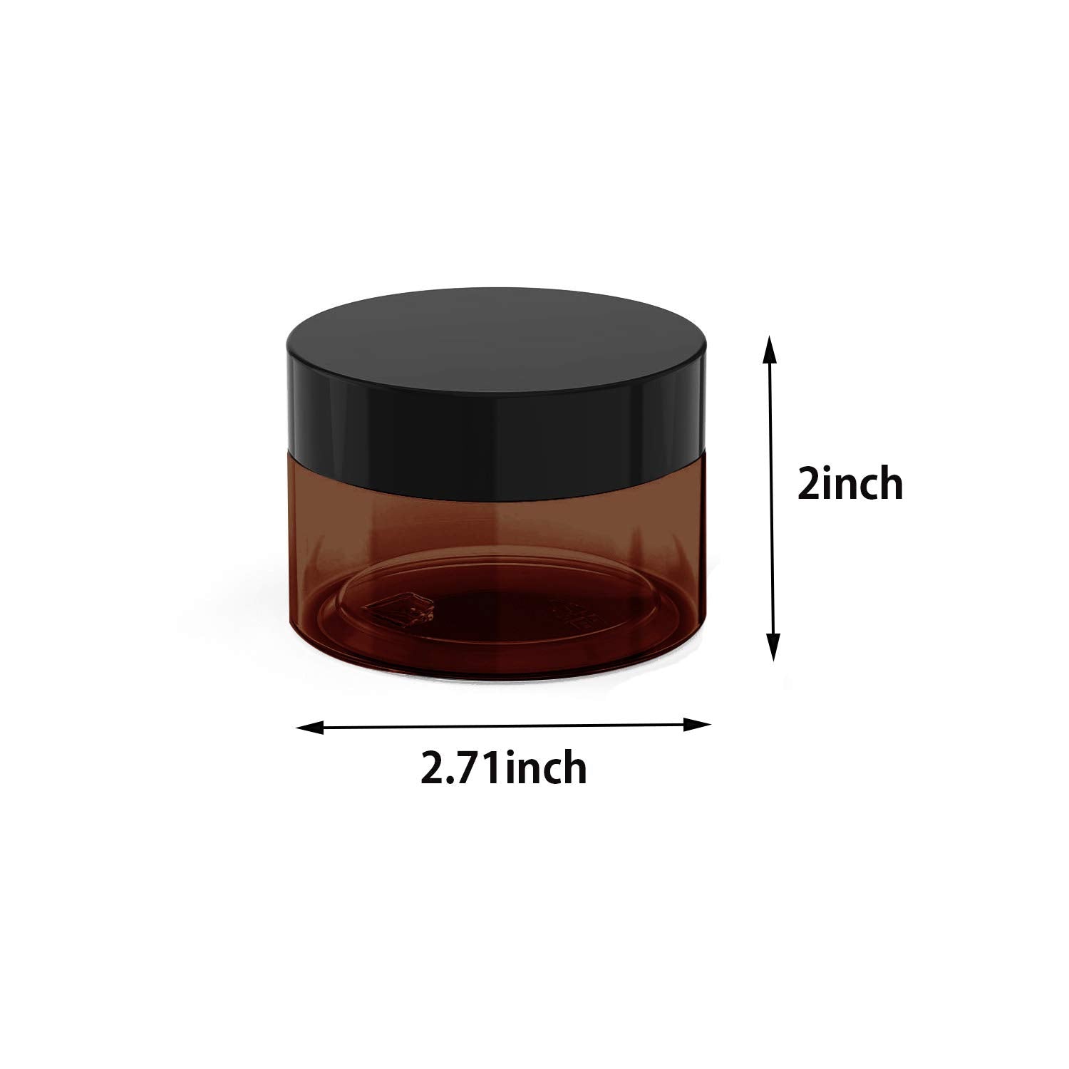 4 Oz Amber Plastic Cosmetic Jars Leak Proof Container With Black Lid For Cream, Lotion, Powder, Ointment, Beauty Products Etc, 6