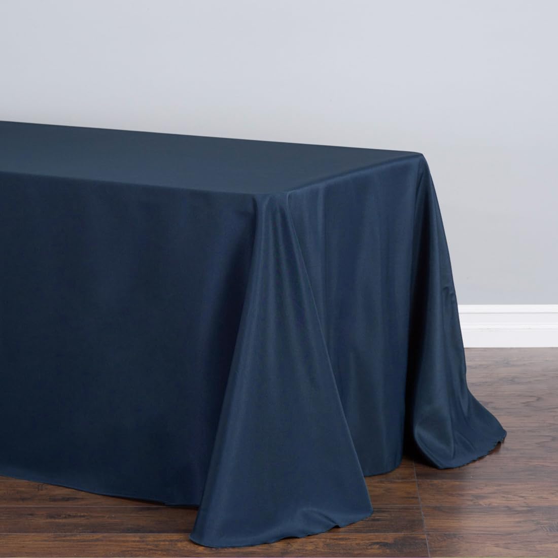Ltc Linens 10-Pack Rectangular Tablecloths 90 In X 132 In With Rounded Corners - Navy Blue Table Cloths For 6 Ft Rectangle Table