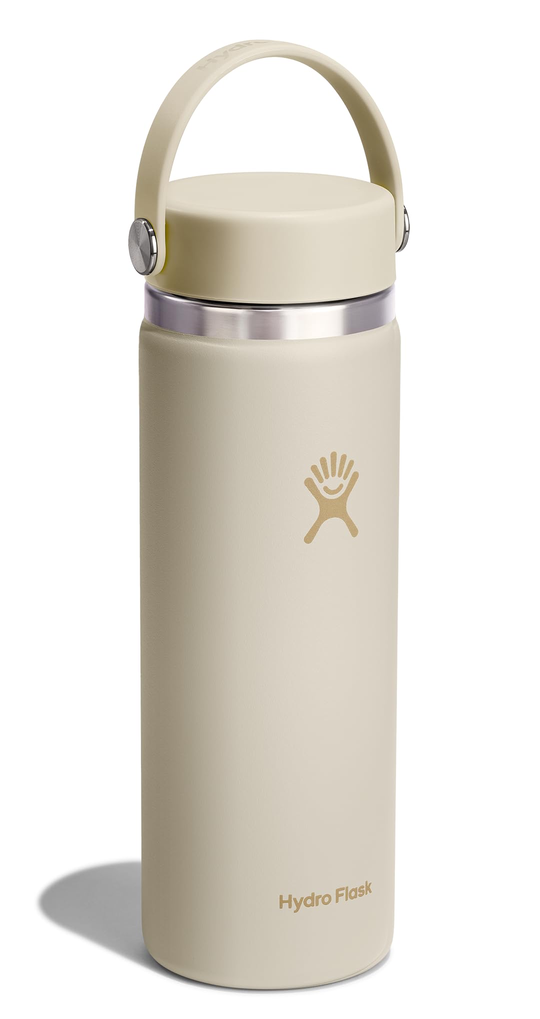 Hydro Flask Water Bottle - Insulated Stainless Steel - Wide Mouth Flex Lid, Non Spill, Leakproof and Refillable in 20 Oz Coconut