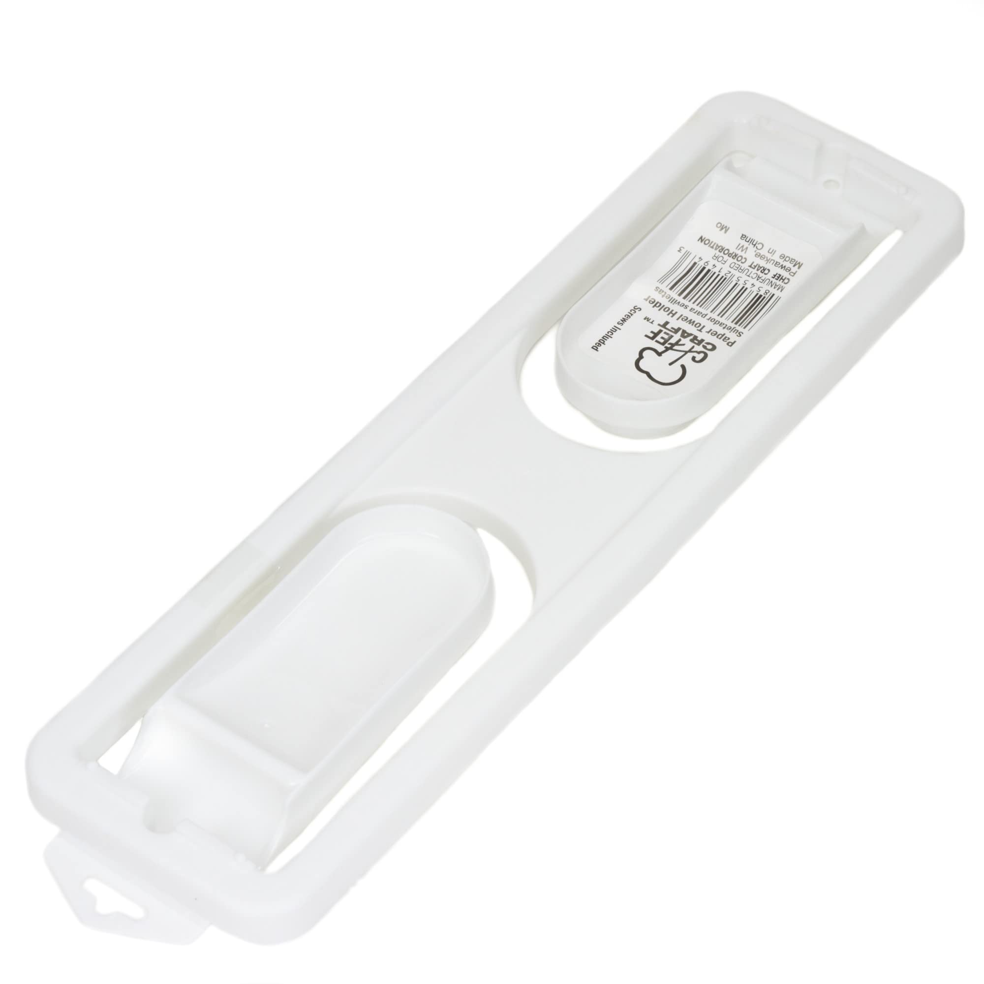 Chef Craft Select Plastic Paper Towel Holder, 12.5 Inches In Length, White