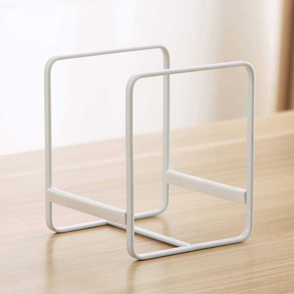 2Pcs Plate Holders Organizer, Metal Dish Storage Dying Display Rack For Cabinet, Counter And Cupboard - White, Small
