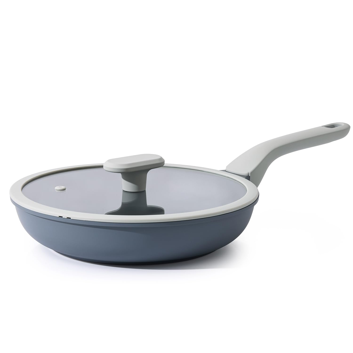 PRICUSIS Nonstick Ceramic Frying Pan with Lid, Non Toxic Skillet, Healthy Egg & Omelet & Chefs Skillet, PTFE PFOA & PFAS Free, 