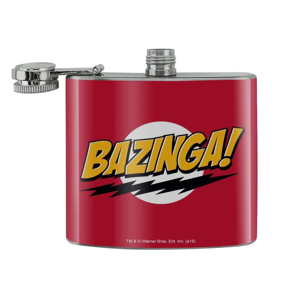 The Big Bang Theory Sheldon Bazinga Stainless Steel 5Oz Hip Drink Kidney Flask