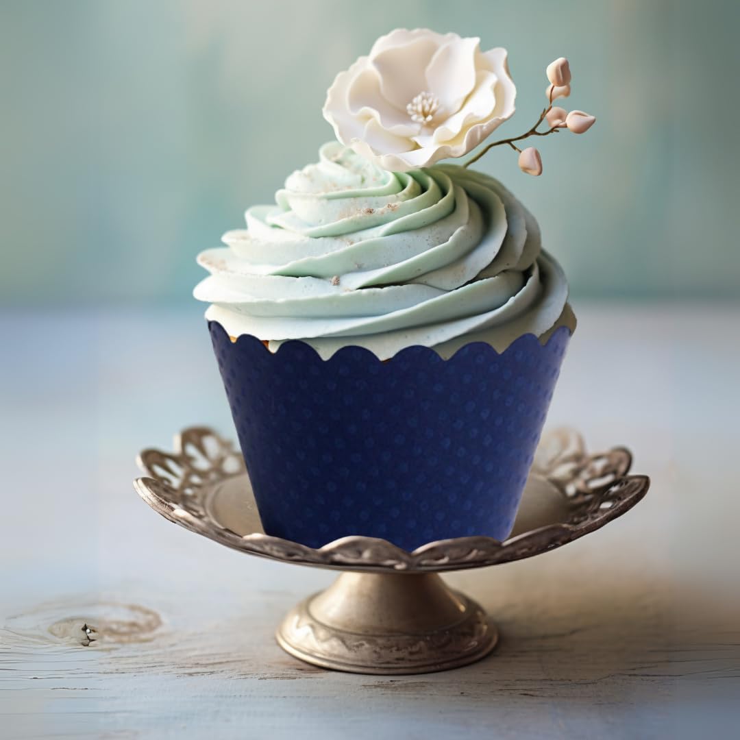 Dress My Cupcake Standard Navy Blue Cupcake Wrappers  Set of 100