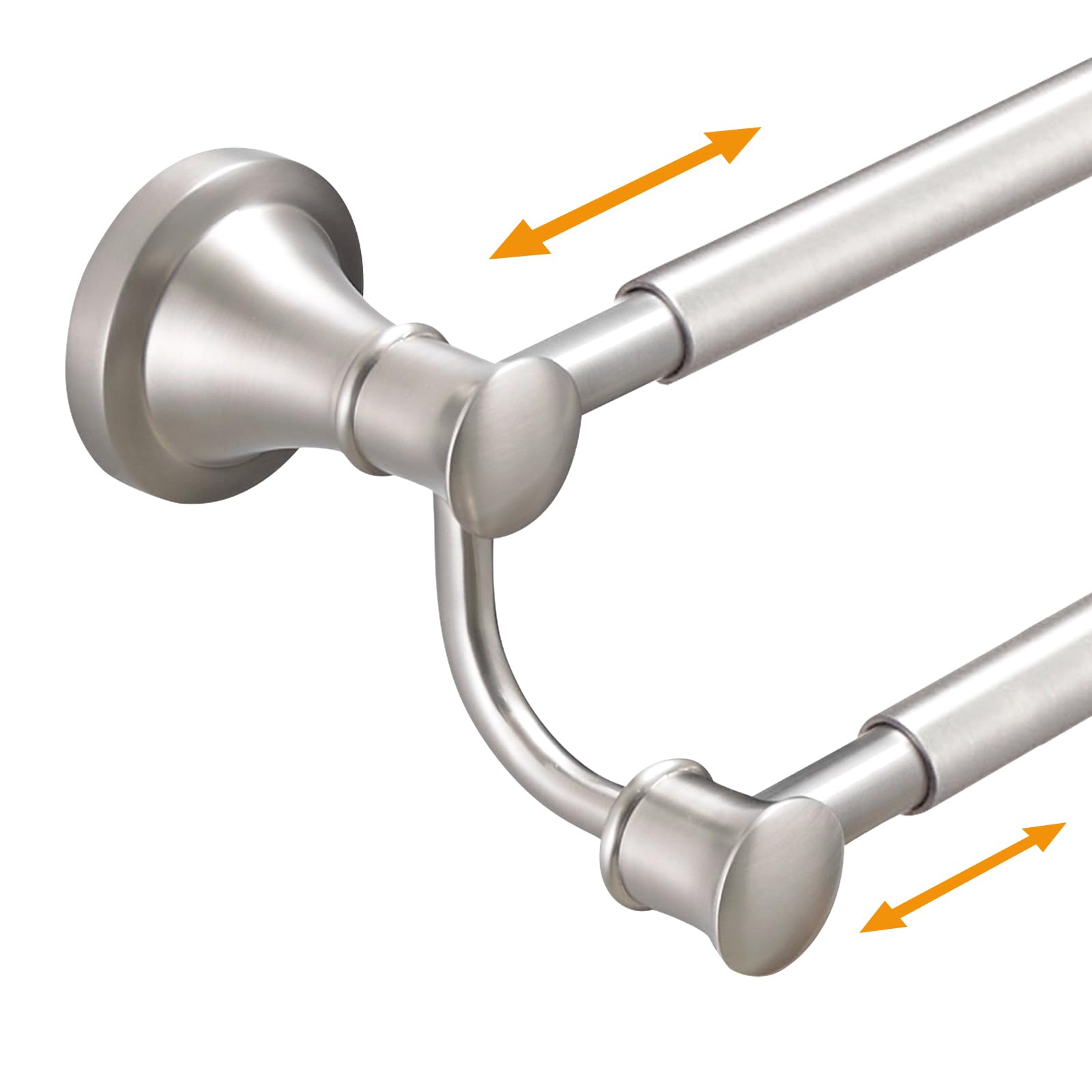Hoimpro Adjustable Retractable 15-27 Inches Stainless Steel Bathroom Towel Bar, Bathroom Accessories Bath Hotel Double Towel Bar