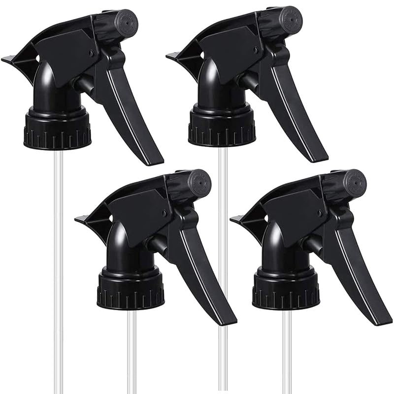 Altruist Plastic Sprayer Nozzle Triggers, Standardfits Pack Of 4 (Black)