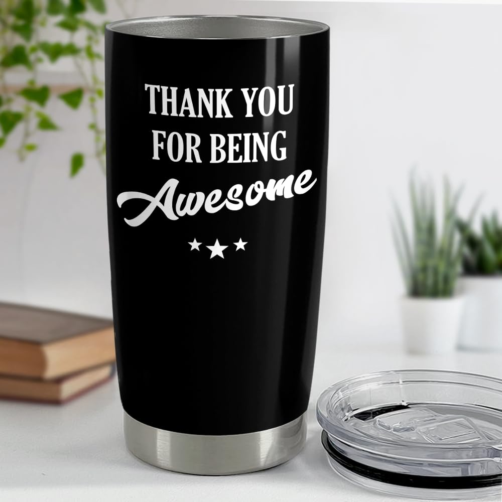 Sandjest Thank You For Being Awesome Tumbler Gift Set - Birthday, Christmas, Appreciation Inspirational Gifts For Women, Men, Co