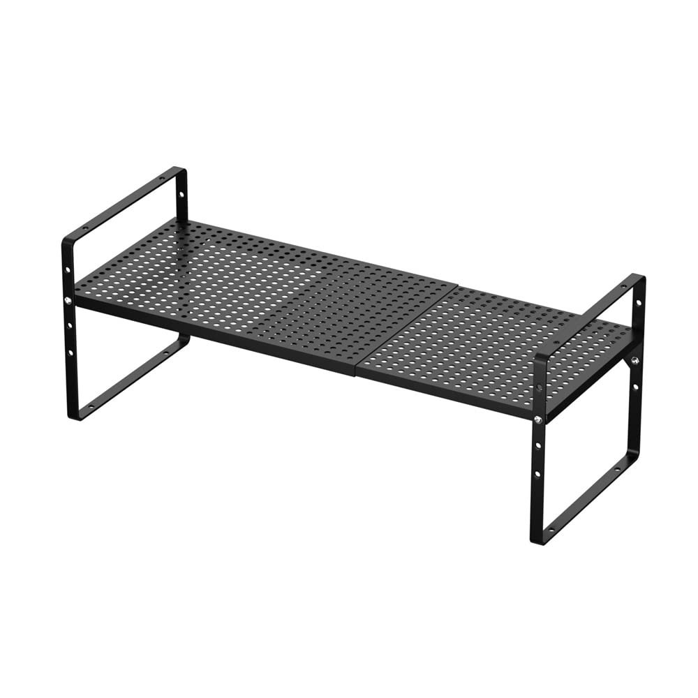 MIYUPTC Expandable Cabinet Storage Shelf Organizer Rack, Heavy Duty Steel Metal Spice Rack Adjustable Height Home Office Pantry