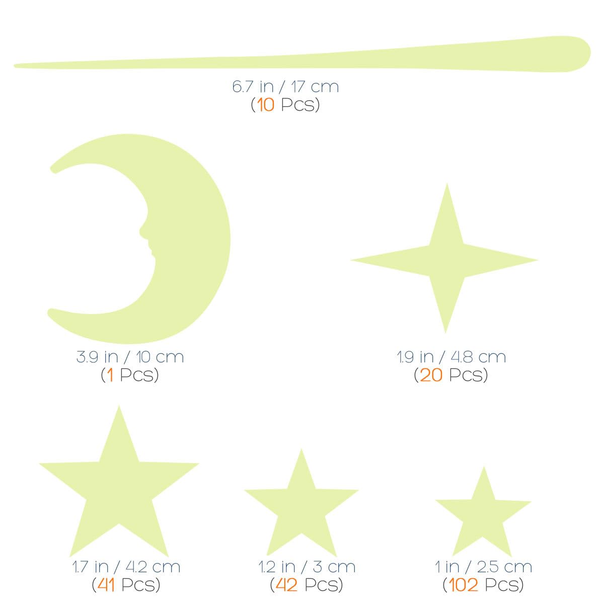 216 PCS Glow in Dark Stars and Moon  Glowing Stars Stickers for Ceiling and Wall Decals  Perfect for Kids Bedding Room or Party Birthday Gift