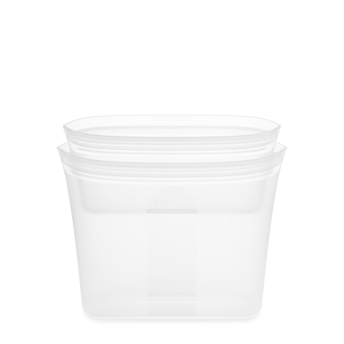 Zip Top Reusable Food Storage Bags | 2 Bag Set [Frost] | Silicone Meal Prep Container | Microwave, Dishwasher And Freezer Safe |