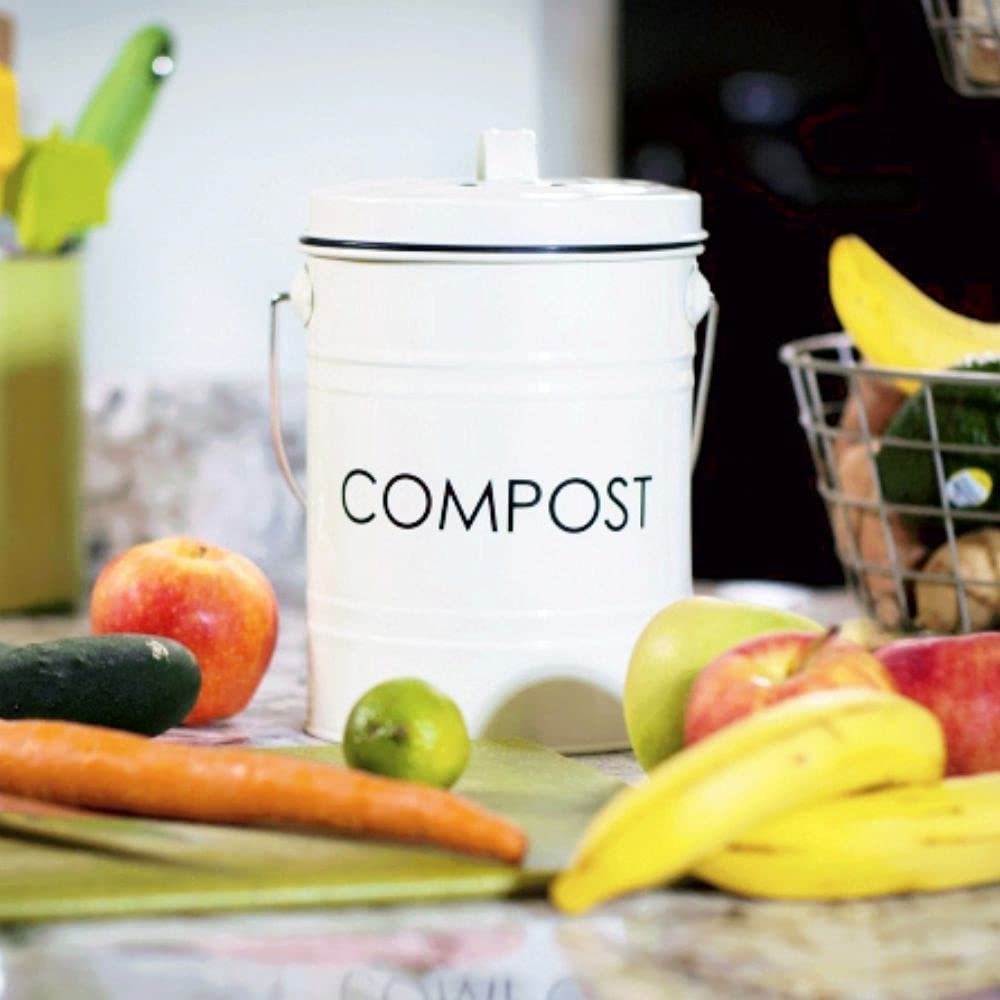 The Relaxed Gardener Kitchen Compost Bin (0.8 Gallon) - Rust Proof And Leak Proof Countertop Compost Bucket With Lid, No Smells