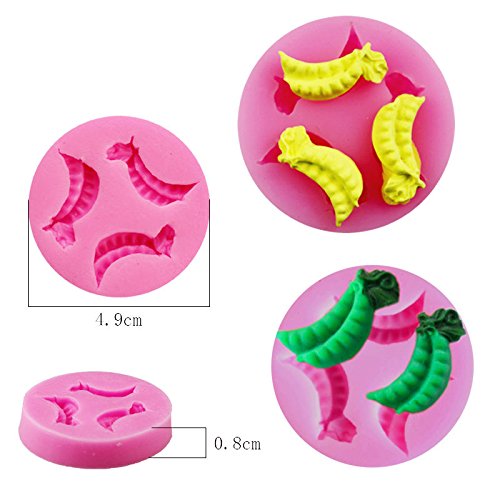 4 Pcs Mini Vegetables Pumpkin Eggplant Peas String Beans Asparagus For Diy Cake Fondant Baking Biscuit Tray 3D Hard Candies Dess