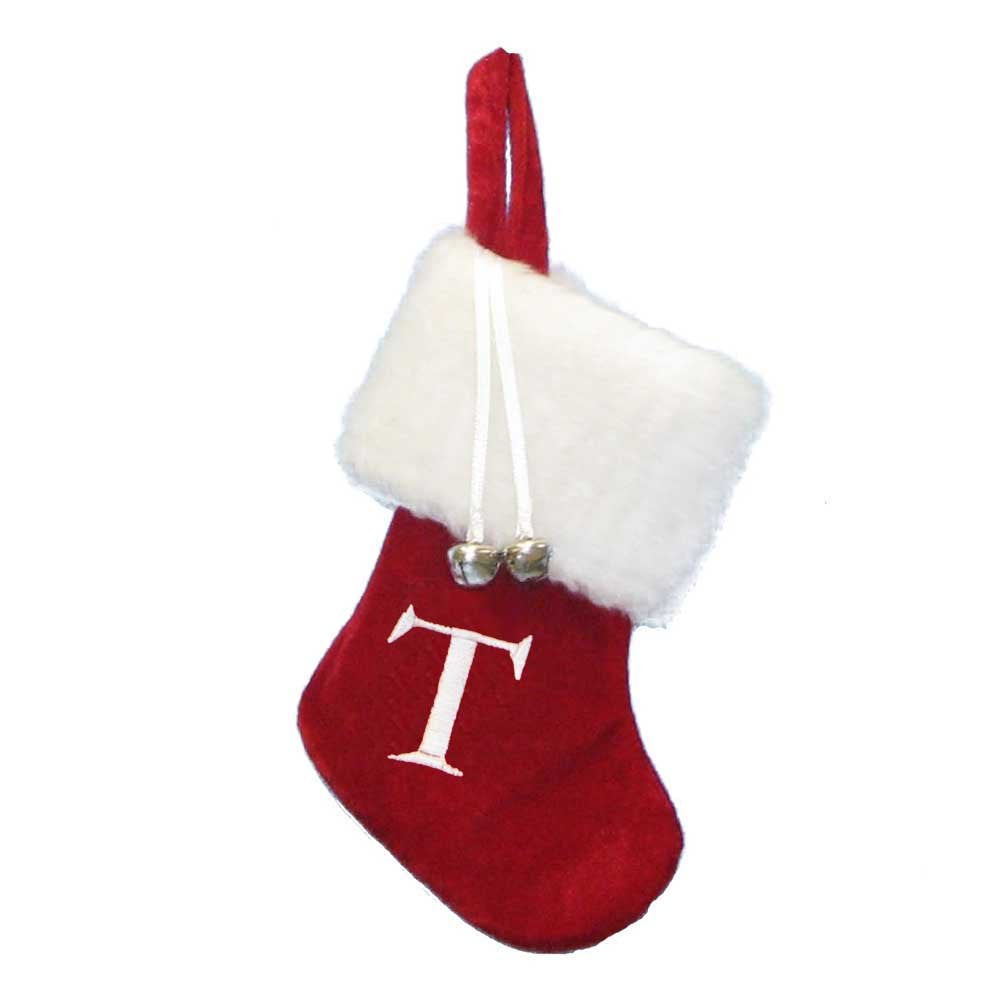 Monogrammed T Miniature Stocking