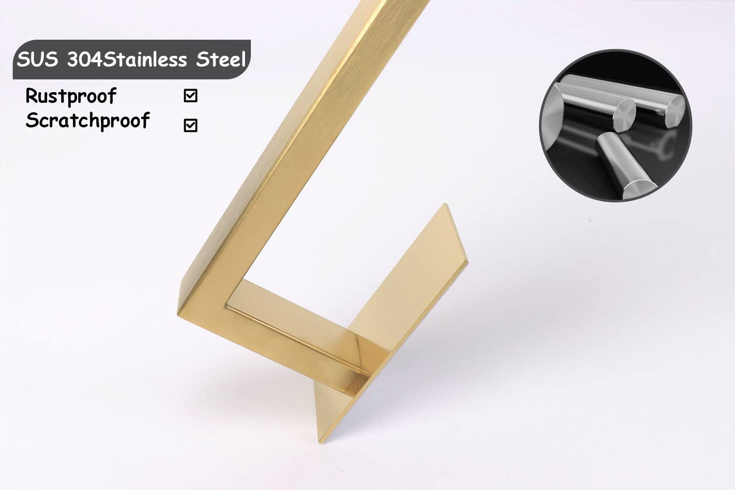 Vanloory Bathroom Towel Bar Self Adhesive  No Drilling Towel Rack Easy to Install  Hand Towel Holder Made of Premium Stainless Steel Sticky on Hand Towel Hanger for Kitchen  Toilet.(24IN  Gold)