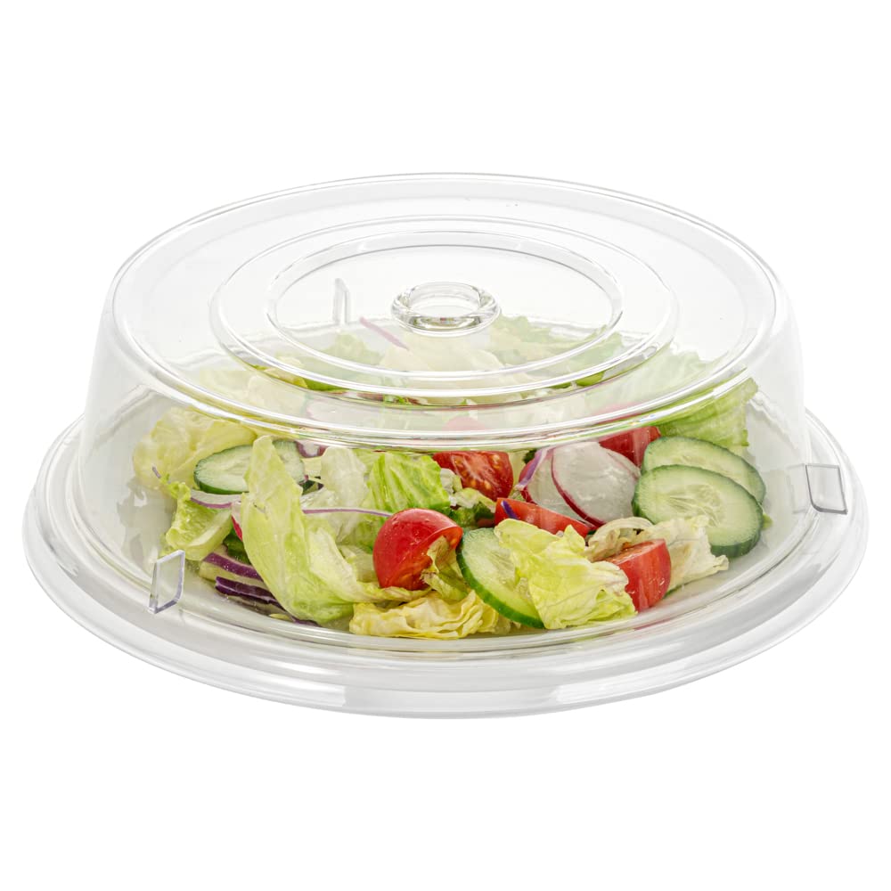 Restaurantware Cater Tek 9.4 Inch Polycarbonate Plate Cover 1 Shatterproof Dish Cover - Dishwashable For 9-Inch Plate Clear Plas