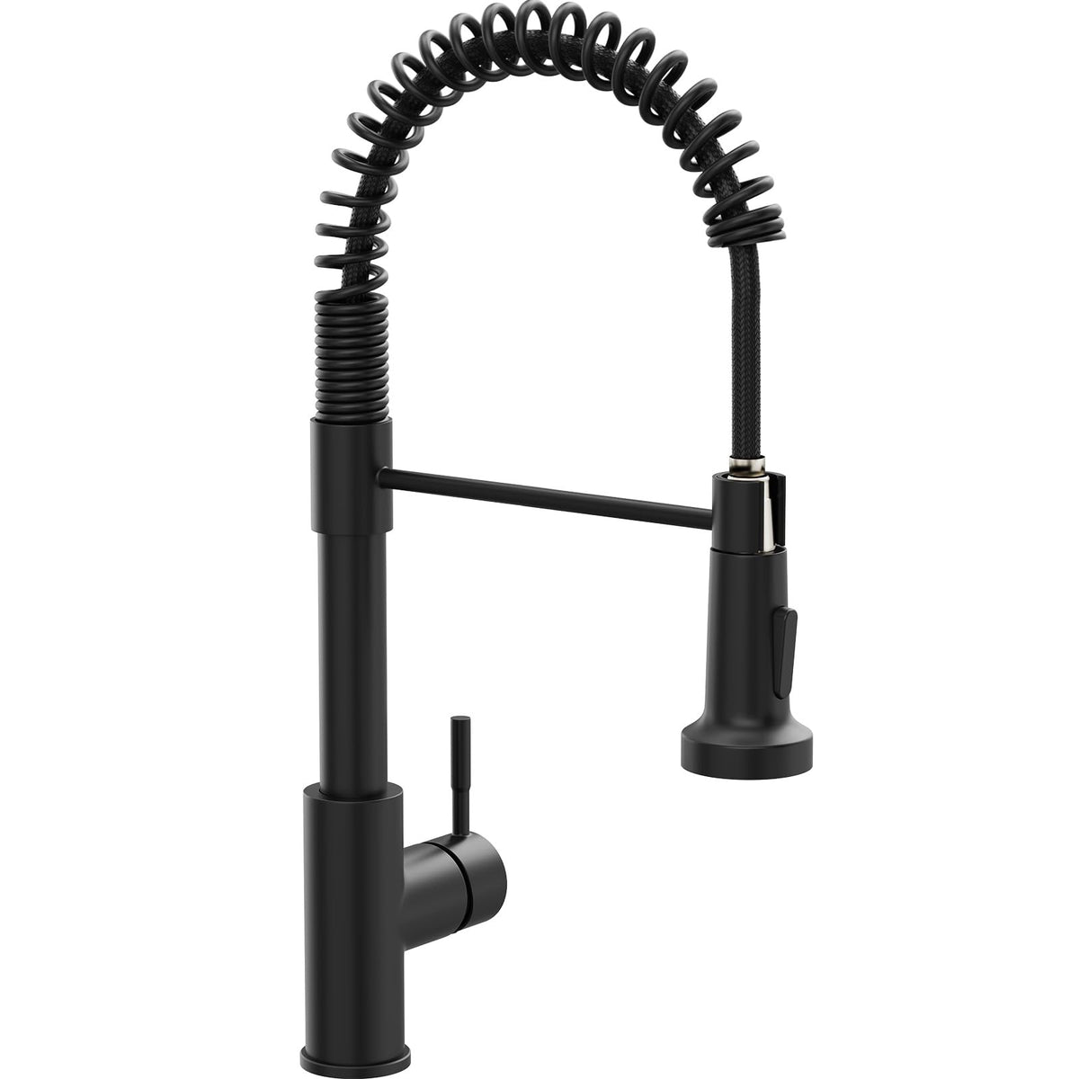 Gimili Modern Kitchen Faucet With Pull Down Sprayer Commercial Single Handle Lever Spring Kitchen Sink Faucet Matte Black