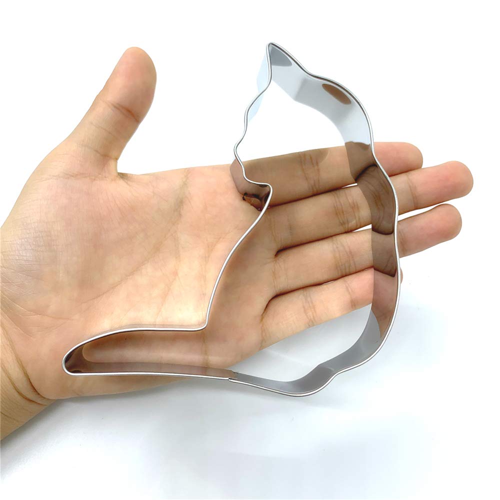 Liliao Curled Cat Cookie Cutter - 4 X 4.3 Inches - Stainless Steel